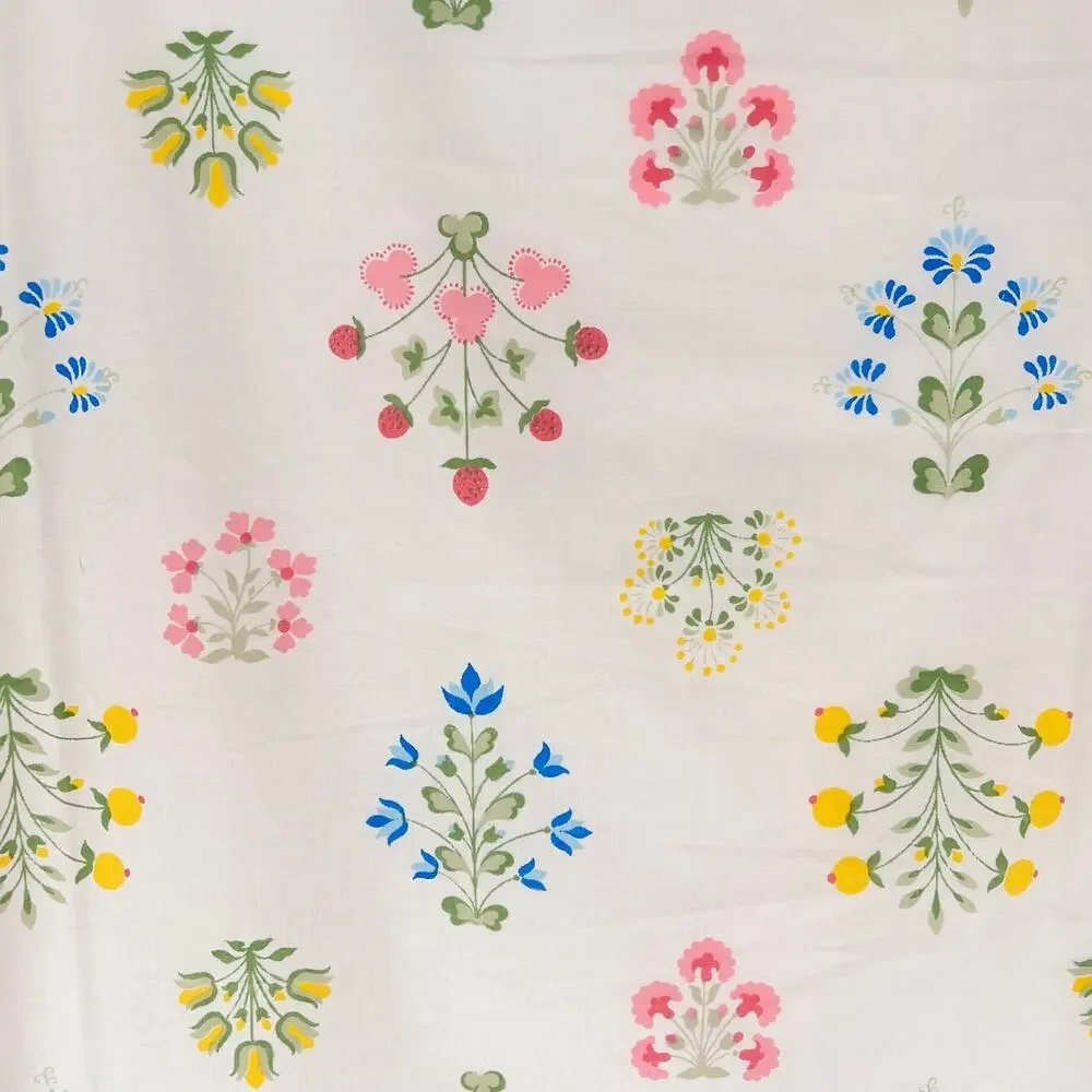 70s Cottagecore Floral Twin Flat Sheet 1970s Vintage Wamsutta Colonial Stencil